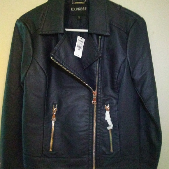Faux Leather Moto Jacket from Express - Picture 1 of 5